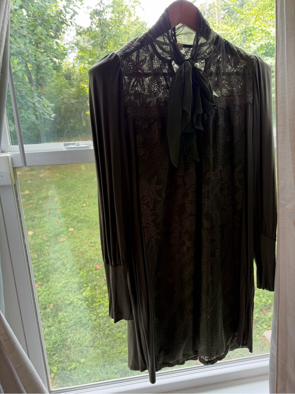 Anthropologie Tunic Dress Boho Green XS